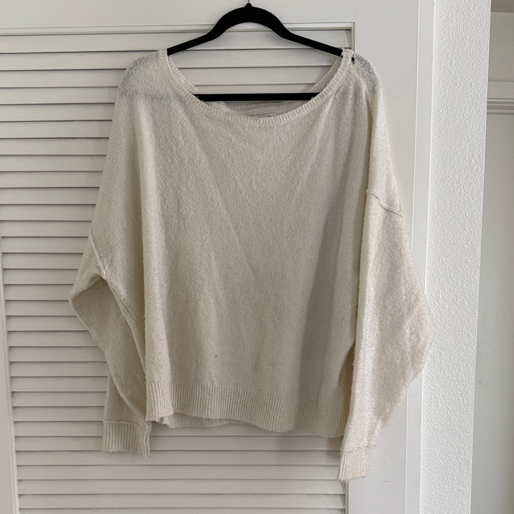 American Eagle Outfitters Off-White Scoop Neck Sweater
